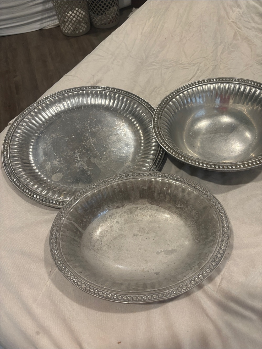 Wilton Armetale Flutes & Pearls 3-Piece Serving Set 🇺🇸